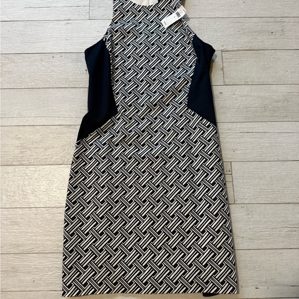 Banana Republic Black and White Geometric Midi Dress